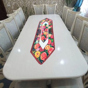 Rəngarəng Güllər Naxışlı Masa Runneri