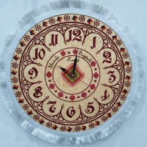 Xalçalı Saat – Şərq Ornamentli Şəxsi Adlı (Dairəvi)