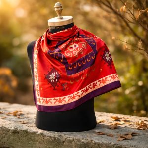 Qərbi Azərbaycan Ornamentli İpək Şərf